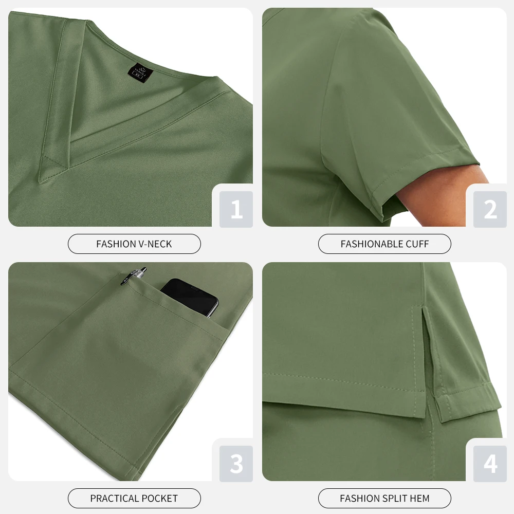 手術室医療スーツ美容スパ作業服女性ナース制服スクラブジョガーセットヘルスケア作業服看護制服