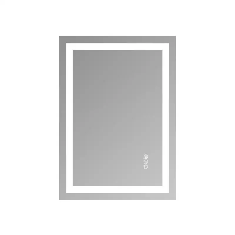 

20x28 Inch Frameless Tempered Mirror with LED Dual Light Strips for Front and Back Lighting, Weekend Shipping Unavailable