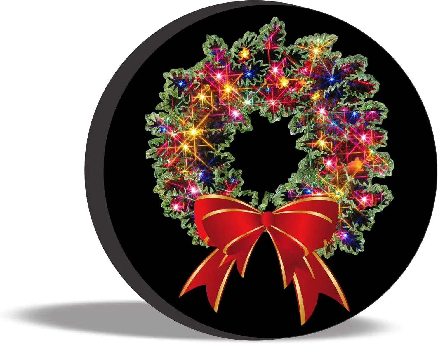 Tire Cover Central Christmas Wreath Christmas Garland Spare Tire Cover Autos Accesorios for Men Women Holiday Car Accessories