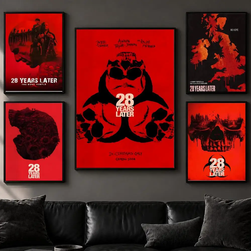 Movie 2-28 Years Later: The Bone TempleS Poster Art  Self-Adhesive No Glue Residue Wall Decor for Bedroom Living Room