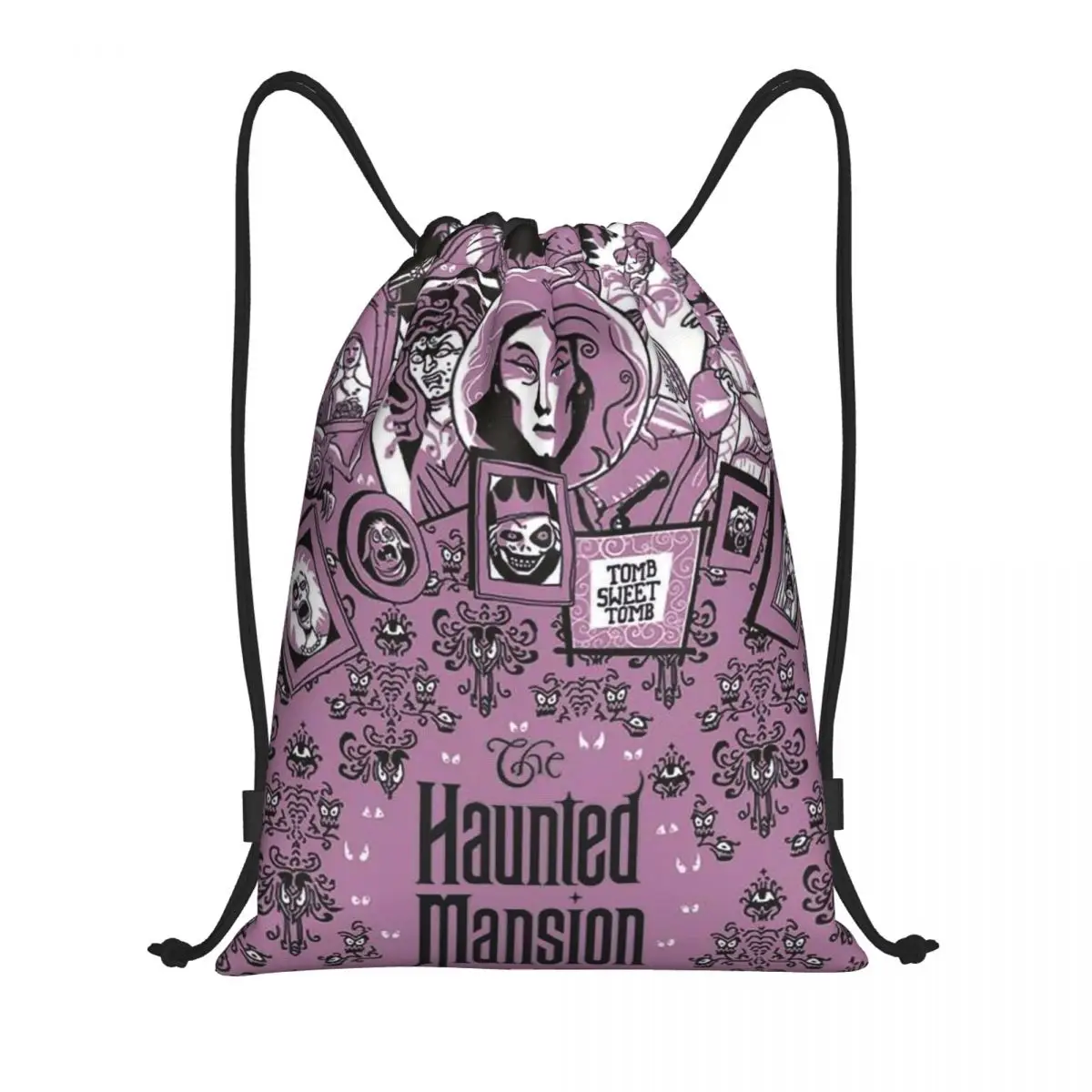 Mochila con cordón de montaje de la mansión encantada para hombres y mujeres, bolsa de gimnasio deportiva, película de terror de Halloween, Sackpack de entrenamiento