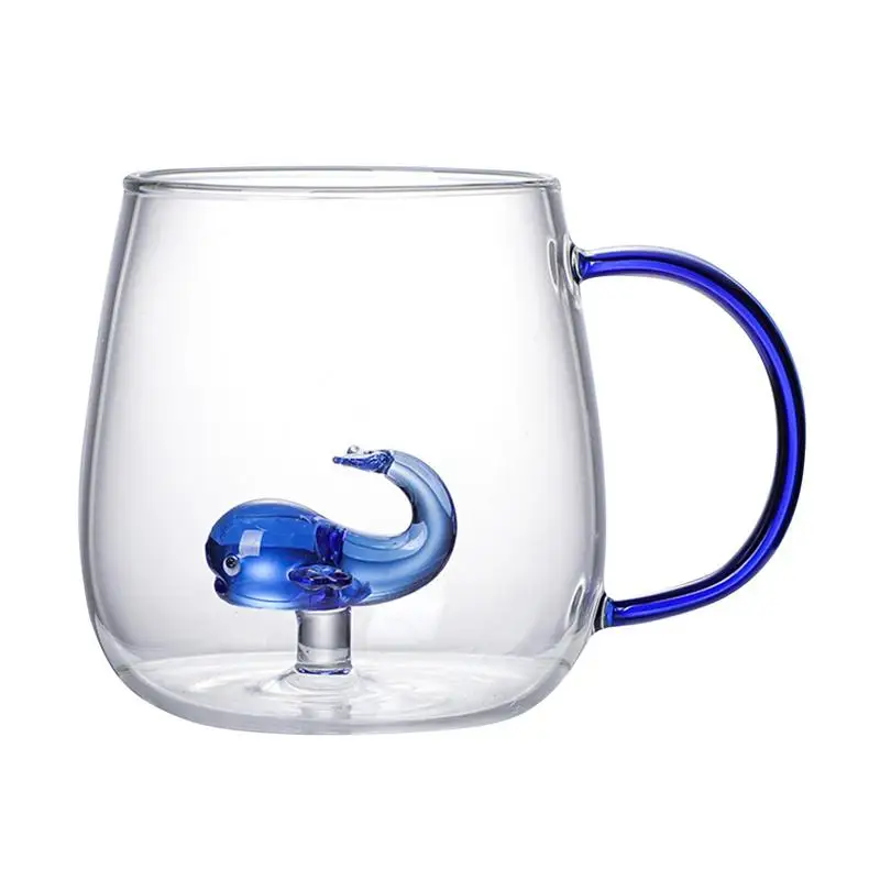 Cactus / Small Whale Glass Cup Three-Dimensional Animal And Plant Shape Coffee Milk Drink Cup Cute Transparent Glass Cup