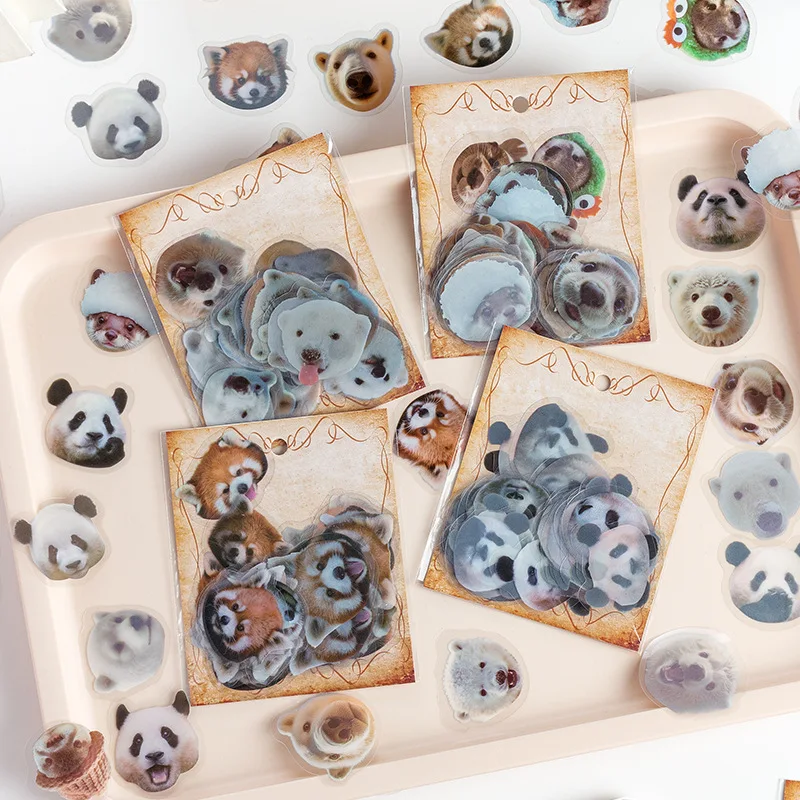 40 Pcs/pack Lovely Animals Funny Aesthetic Kawaii Stickers Set For Scrapbooking Supplies Adult Girl Journaling Phone Case Crafts