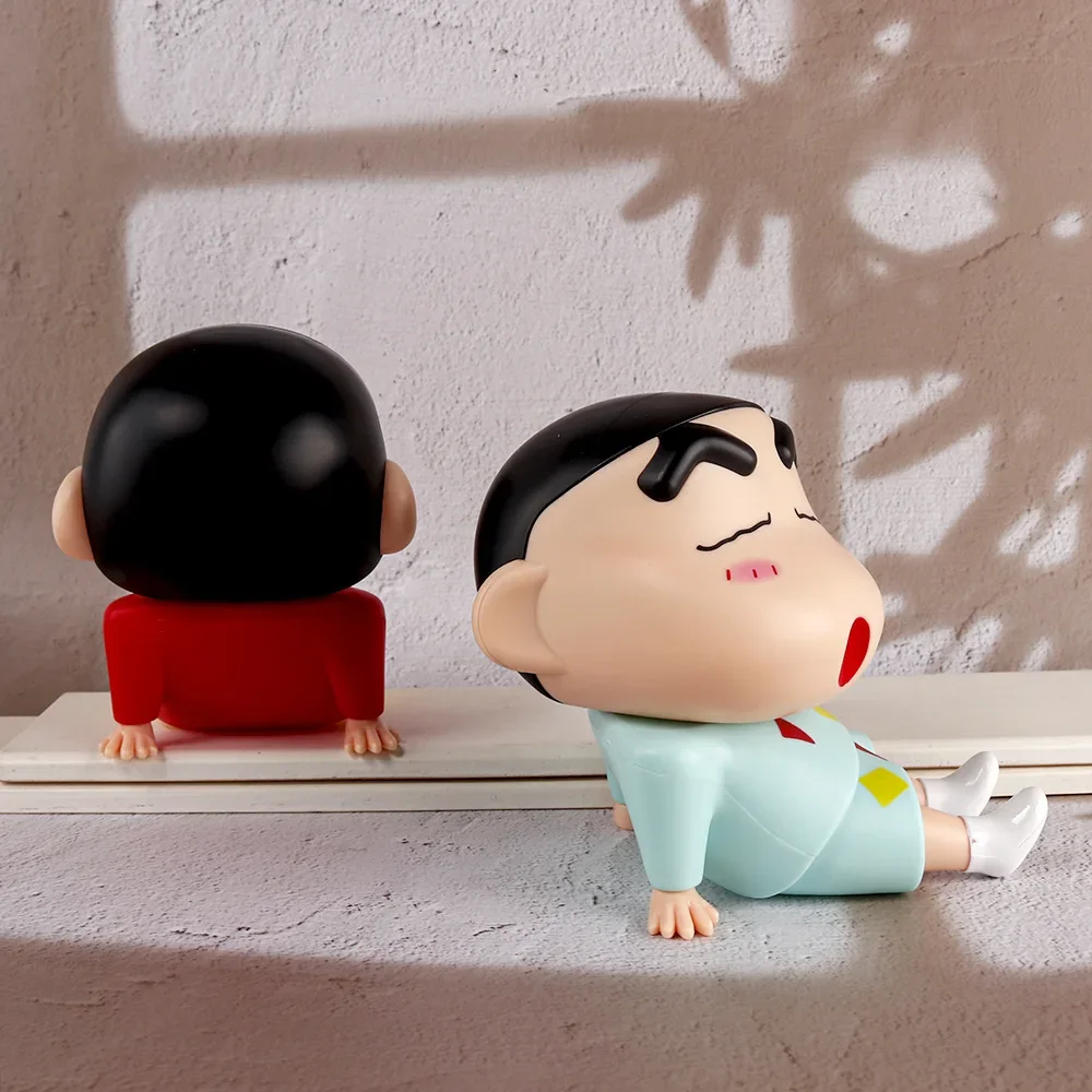 Crayon Shin-Chan Phone Holder Kawaii Anime Desktop Ornaments Cartoon Watching TV Phone Support Cute Doll Decorations toy Gifts