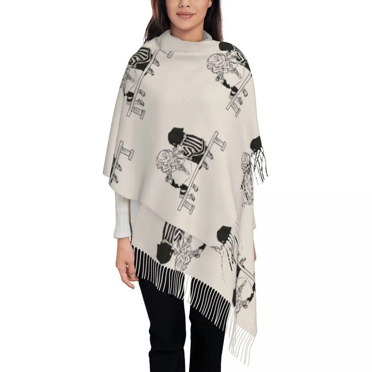 

Mitsuri Kanroji And Iguro Obanai Scarf Tassel Scarves Women Soft Warm Shawls and Wraps Large Fall Winter Shawl Wrap