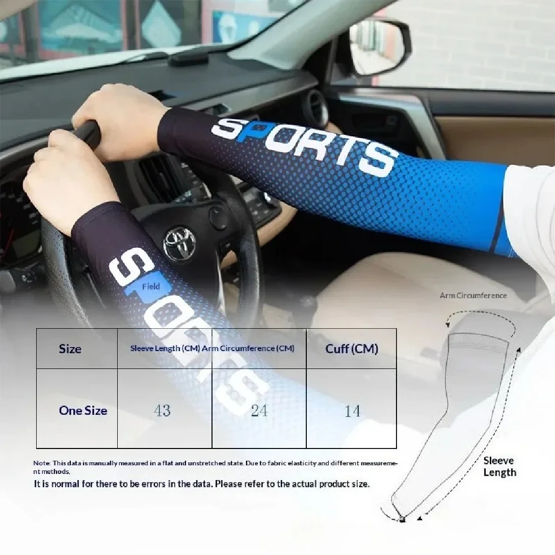 Summer Fashio Sunscreen Ice Silk Sleeve UV Sun Protection Cooling Anti-Slip Arm Sleeves Men Women Outdoor Sport Cycling