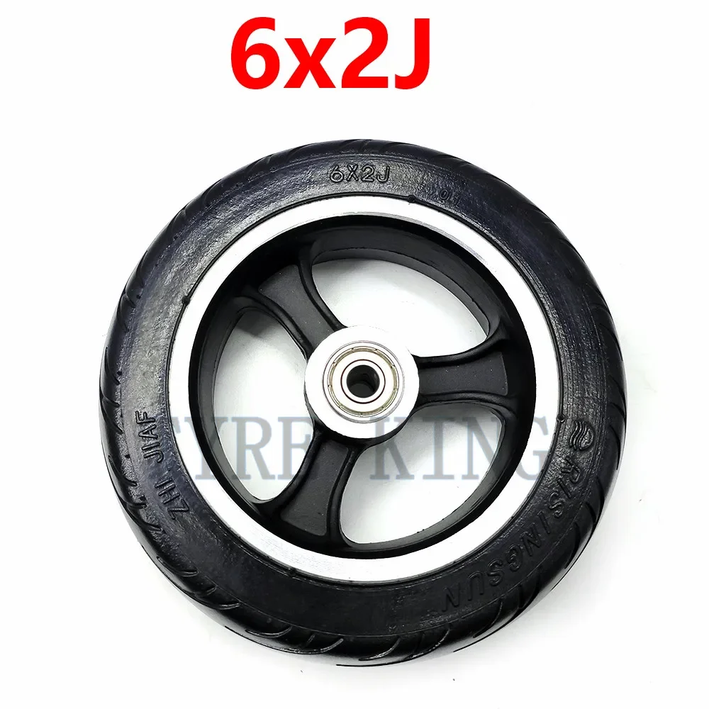 6x2 Solid Tire with Alloy Rim 6 Inch 6*2 Solid Wheel for Fast Wheel F0,jackhot,Nes Carbon Fiber Scooter Accessory