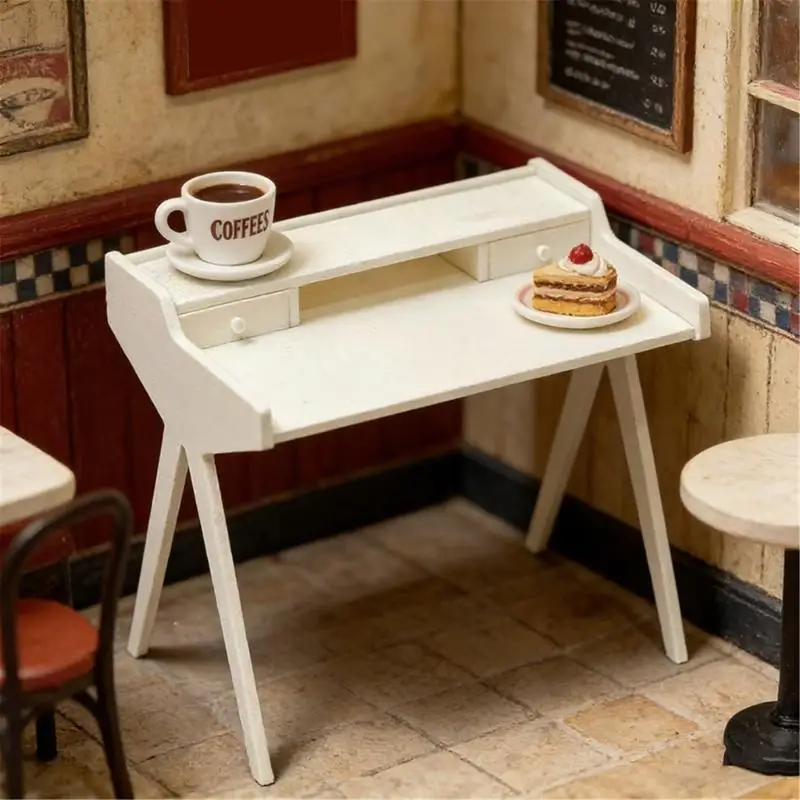 

1/12 масштаб кукольный домик стол DIY миниатюрная модель строительной сцены пластиковый стол для детей и коллекционеров A2UB