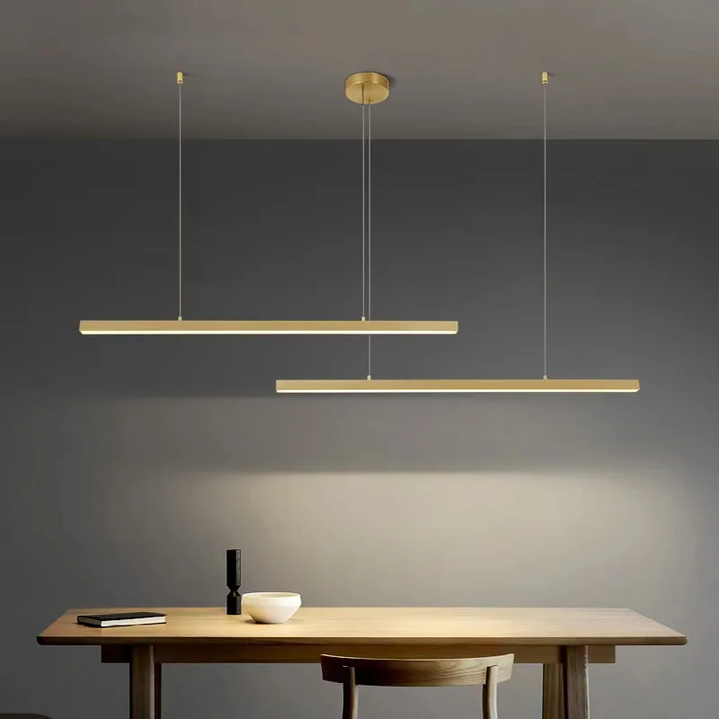 Imagem -03 - Modern Simples Strip Pendant Lamp Restaurante Mesa de Jantar Luzes Led Office Designer Pendurado Lâmpadas Home Decor Luminária