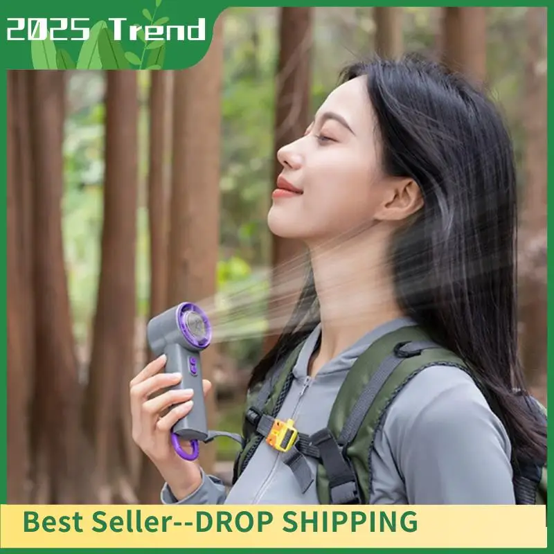 

AD33 HOT High-Speed Cooling Fan High-Speed Handheld Fan Mountaineering Buckle Folding Small Fan White