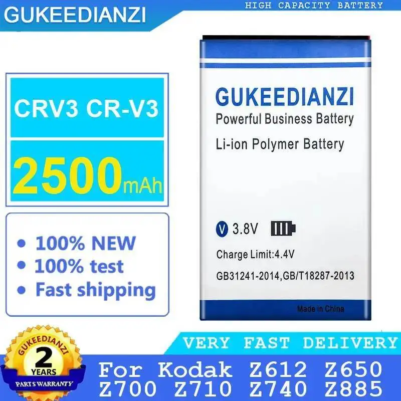 

High-Efficiency CRV3 CR-V3 Premium Replacement For Kodak Z612 Z650 Z700 Z710 Z740 Z885 Camera Battery 2500Mah