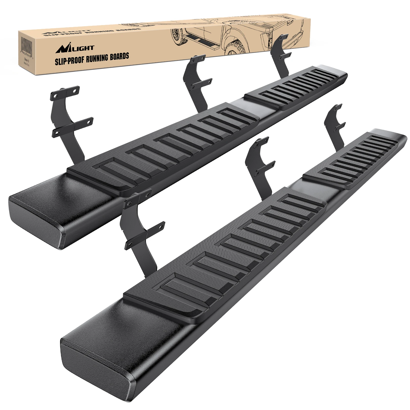

Nilight Running Boards for 2015-2026 Ford F-150 SuperCrew Cab Pickup 4 Door 2017-2026 Ford F-250 F-350 Super Duty Crew Cab 6 Inch Slip-Proof Aluminum Side Step Nerf Bars