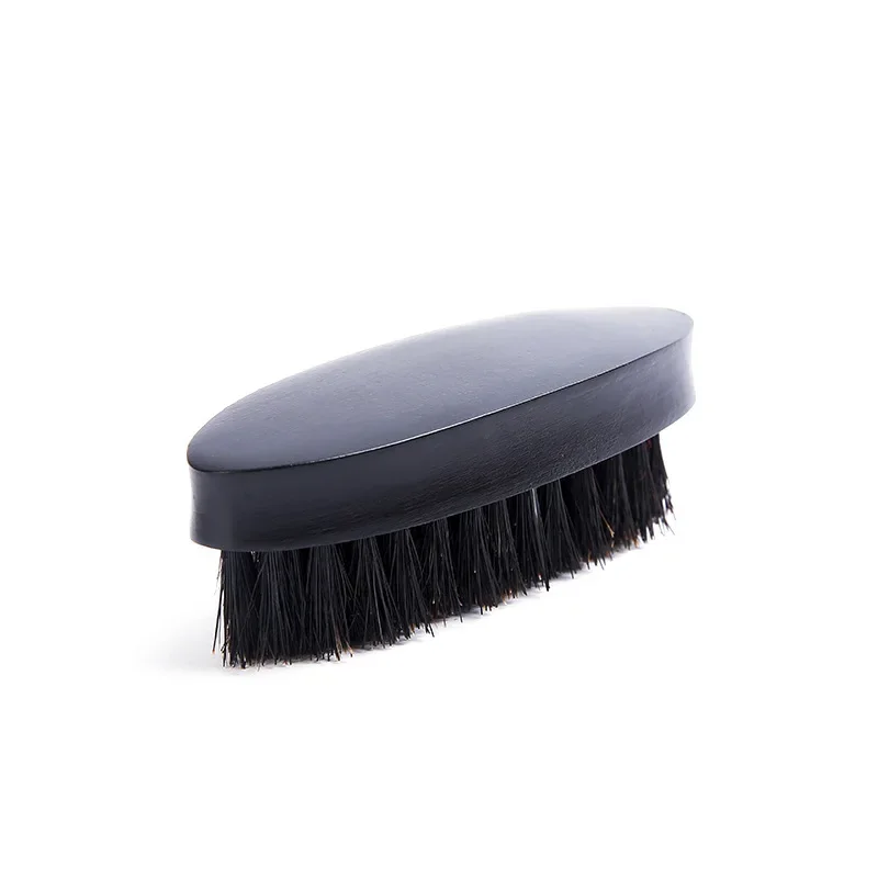 Natural Fur Boar Wild Bristle Beard Brush Men Face Massage Wood Short Handle Men's Comb Beards And Mustache Black Beard Brush