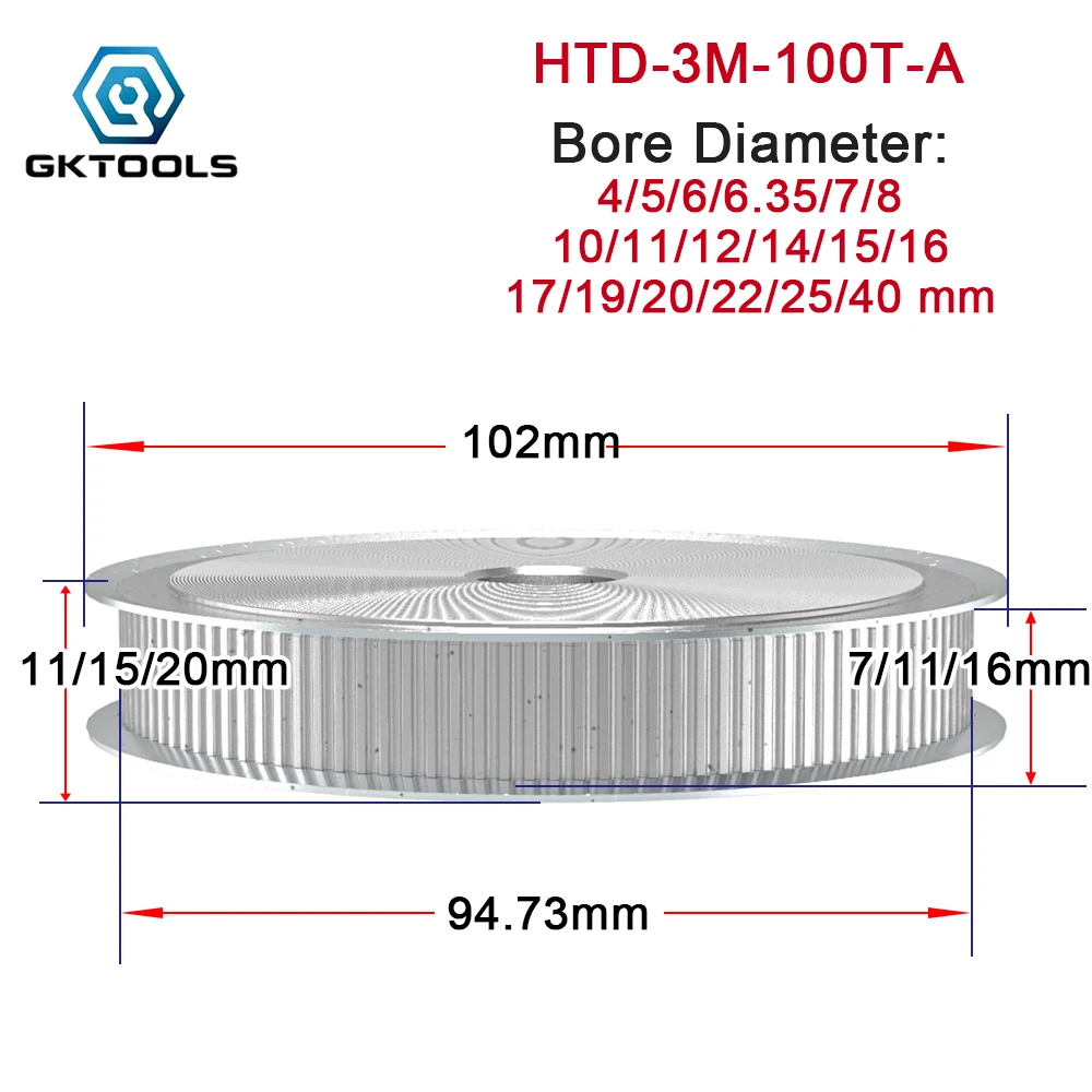 

Type AF 3M 80 90 100 Teeth 120 Teeth Pulley Synchronous Wheel for 11mm 16mm Width Timing Belt Transmission Pulleys