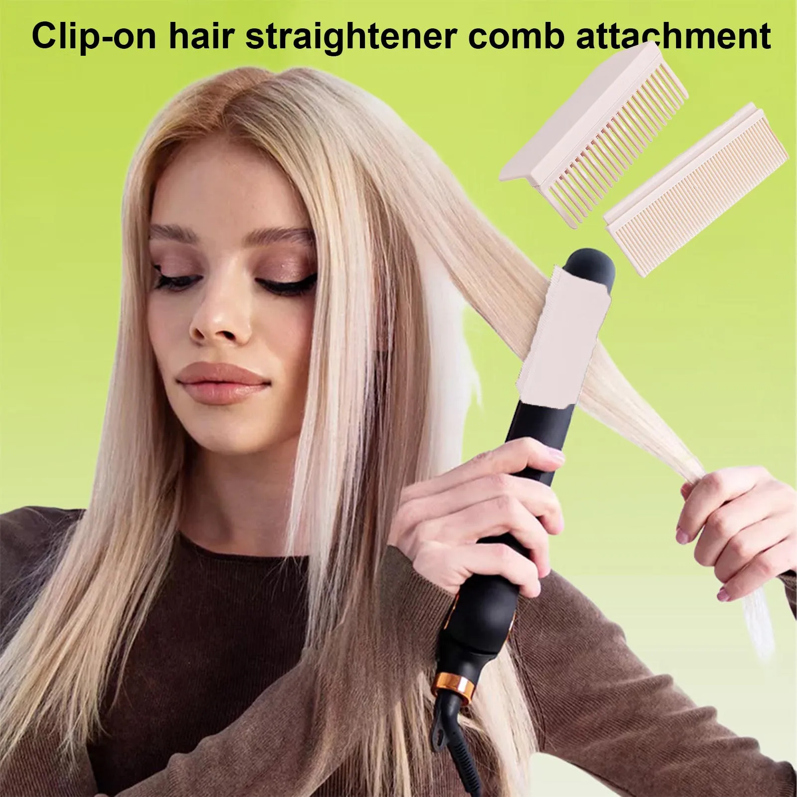 Flat Iron Comb Attachment Multi-Function Straightener Hair Styling Tool Suitable for Home Dormitory Travel