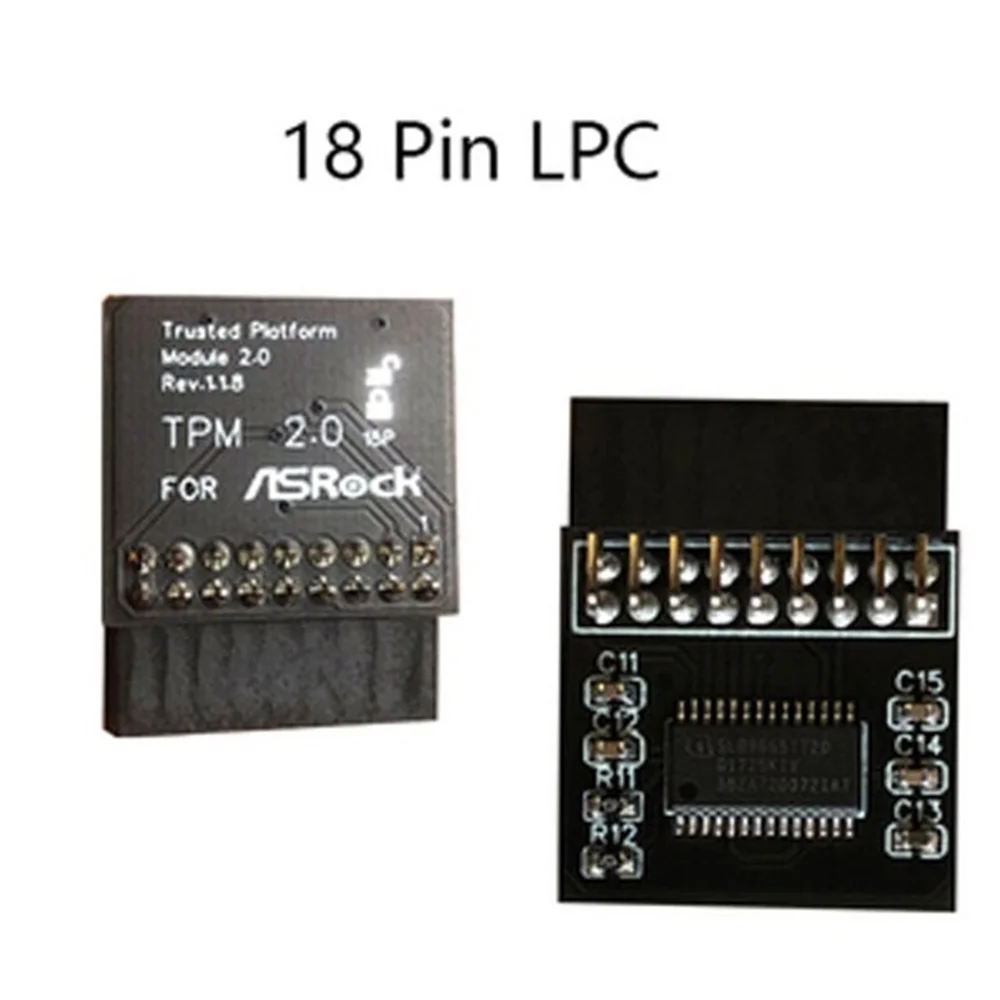 Tpm 2.0 Criptografia Segurança Módulo Board, Controle Remoto, TPM2.0, LPC, 18Pin Placa-Mãe para ASROCK, Windows 11