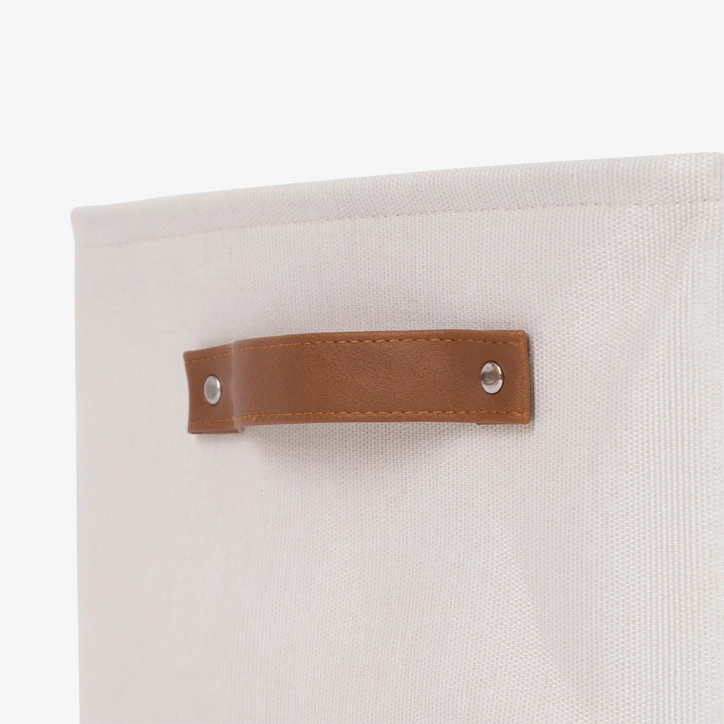 Natural Canvas Storage Basket with Handles