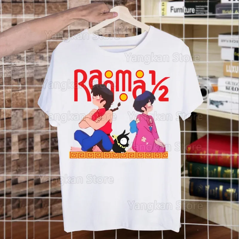 Футболки в стиле Харадзюку Ranma 12, летние мужские/женские футболки в стиле хип-хоп с забавным принтом, уличная футболка с коротким рукавом, футболка