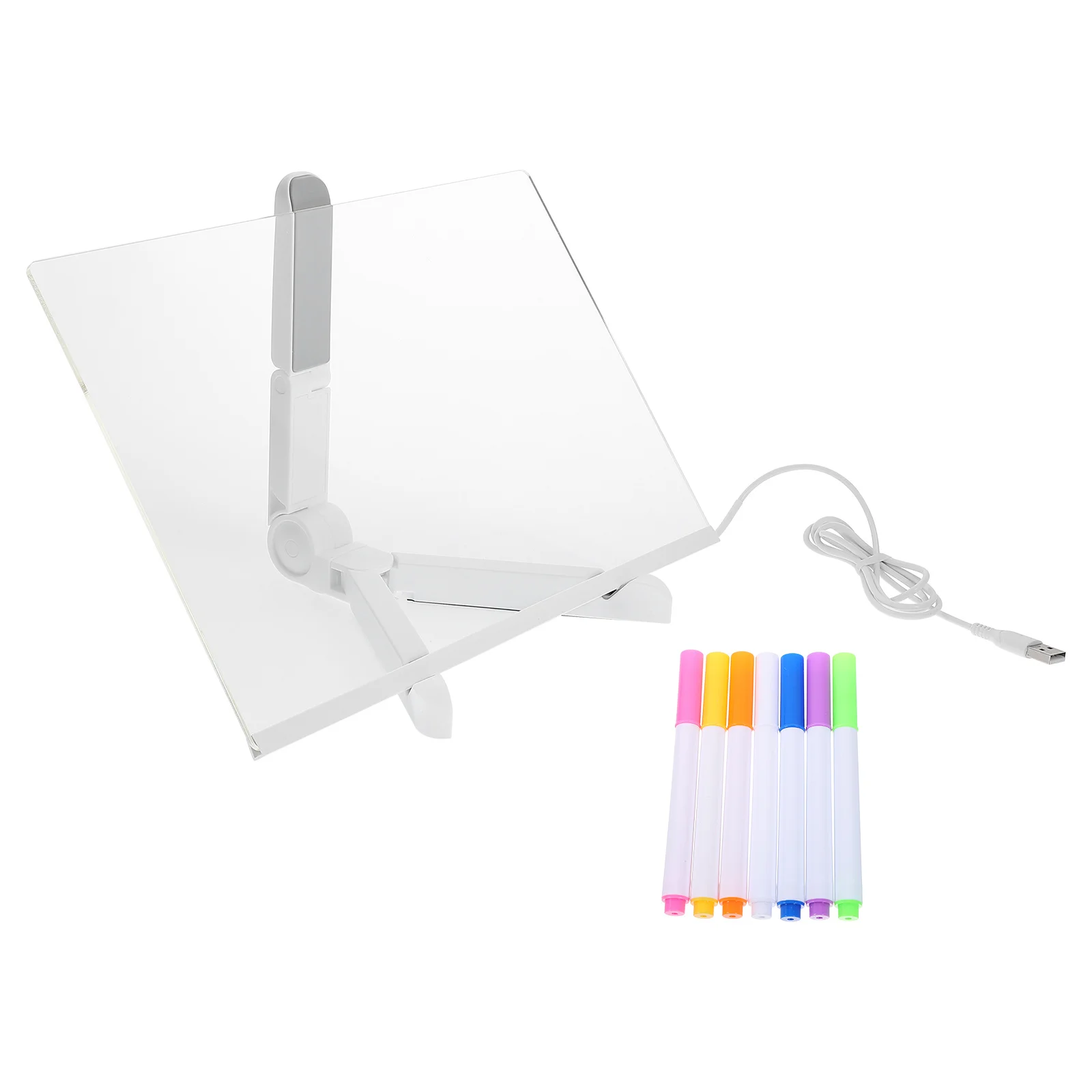 1 مجموعة شفافة الاكريليك الكتابة مذكرة مجلس USB مضيئة رسالة مجلس سطح المكتب مكتب إمدادات المنزل مكتب التموين