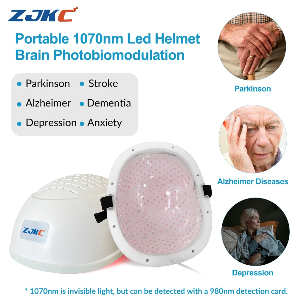 

ZJKC 1070nm Near Infrared Light Therapy for Alzheimer Stroke Parkinson Depression Brain Photobiomodulation Brain Injury Helmet