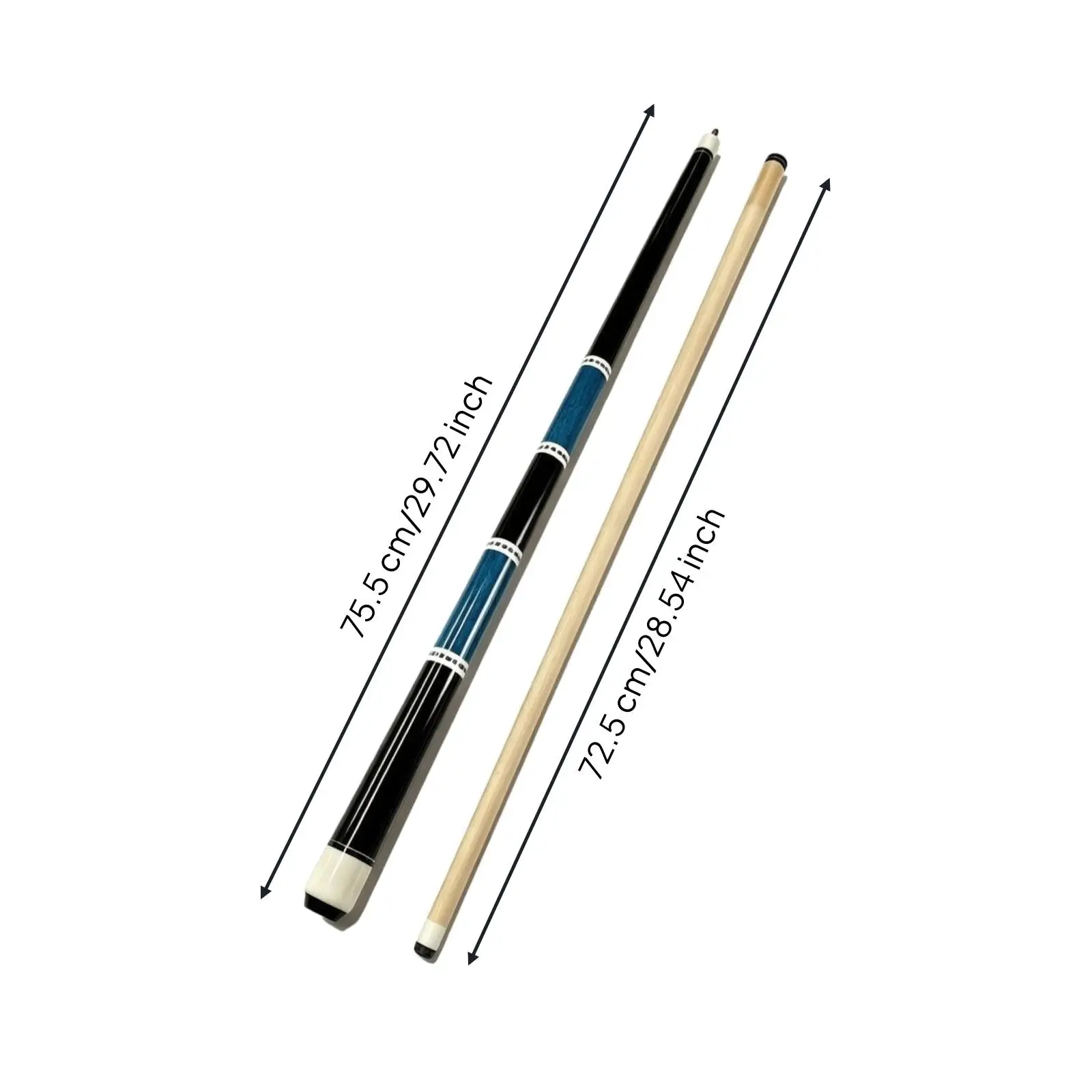 Portable 13mm Billiard Cue Stick Birch Wood Two Piece Threaded Joint for Casual Game Night Billiard Matches