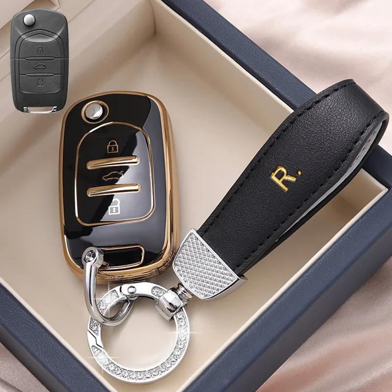 

TPU Car Remote Key Case Cover Shell Fob For Wuling Hongguang Baojun 510 630 730 560 310 3 Buttons Folded Protect Accessories