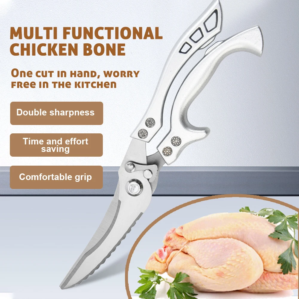 

Chicken Bone Scissors Professional Upgraded Poultry Shears Cutter Stainless Steel Turkey Meat Fish Vegetables Kitchen Scissors