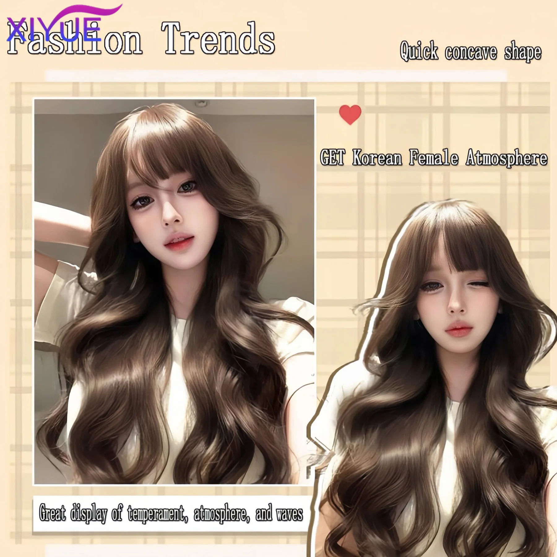 synthesis 26 Inch Synthetic Water Curly Wave Wigs Air Bangs Hair PLATINUM Heat-Resistant Natural And Smoot Daily Wear For Women image 5