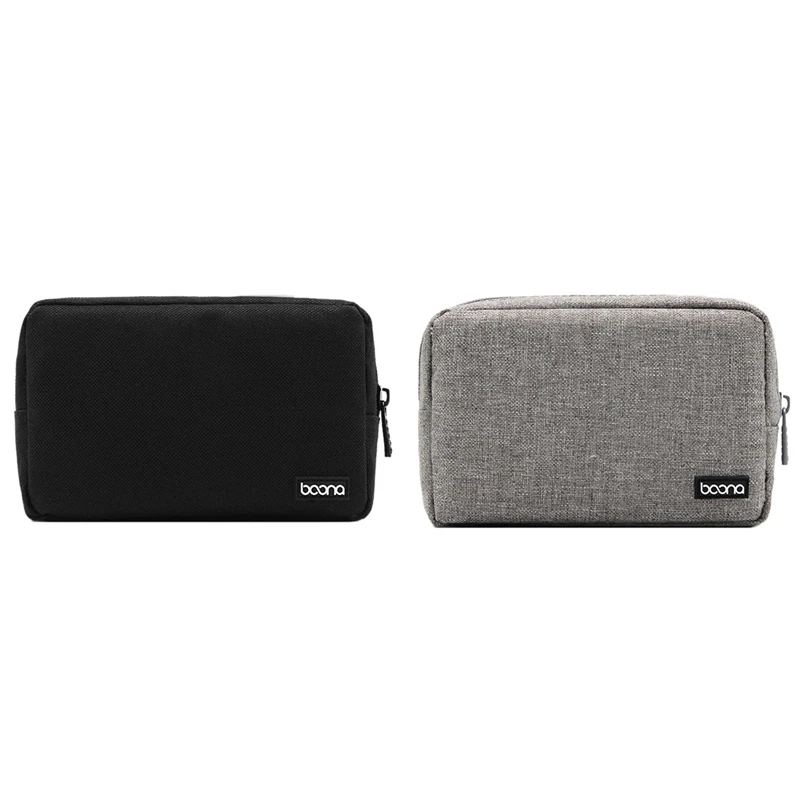 Hot TTKK BOONA 2PCS Storage Bag Multifunctional Storage Bag For Laptop Power Adapter Power Bank Data Cable Charger, Black & Gray