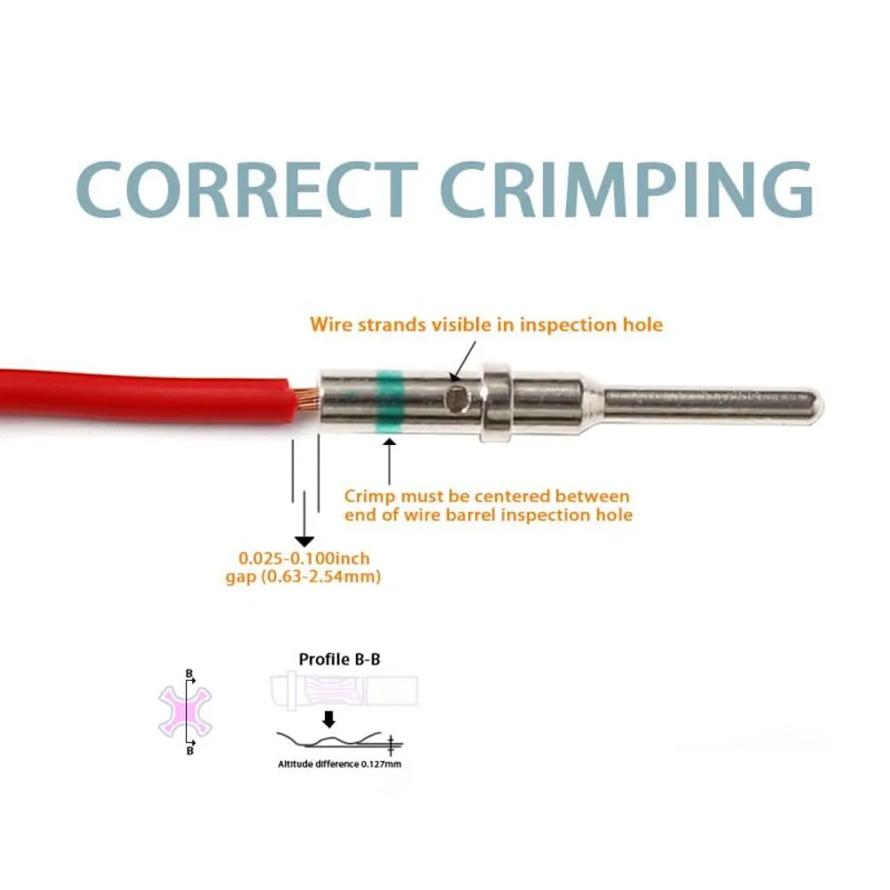 Deutsch Closed Barrel Crimper, Crimpzange für runde Steckverbinderkontakte und solide Barrel-Kontakte, 4-Wege-Einpresszange, 8-Loch-Einpresszange – Detail 10