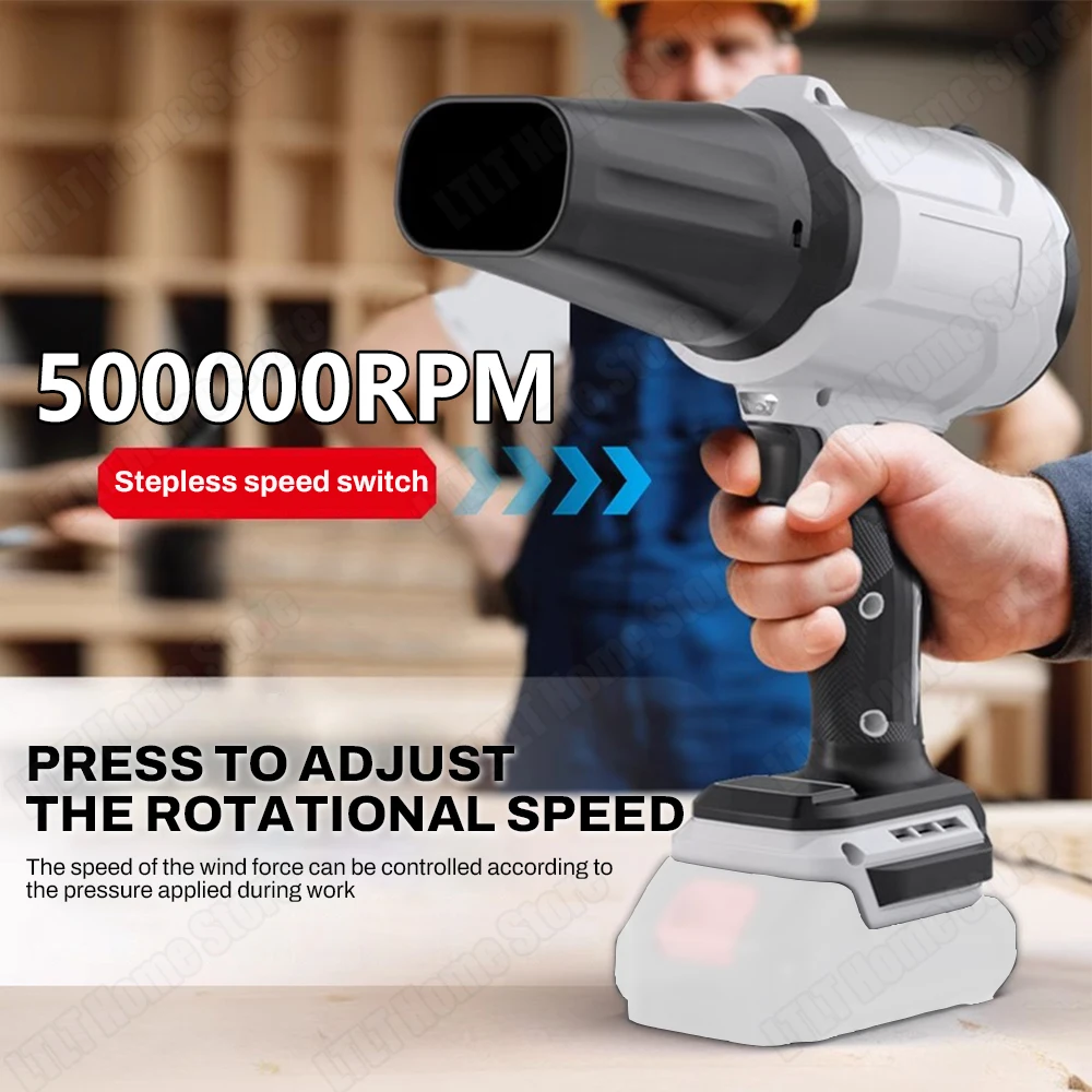 

500000RPM Powerful Air Blower Turbo Fan 200 m/s Cleaning Fallen Leaves 2000W Snow and Sand Requires for Makita Battery