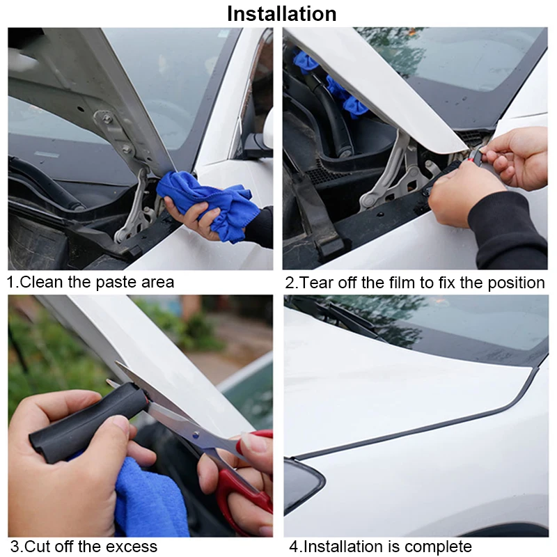 Car Sealing Strip for Hood Universal Auto Rubber Seal Strip for Engine Covers Seals Trim Sealant Waterproof Anti Noise