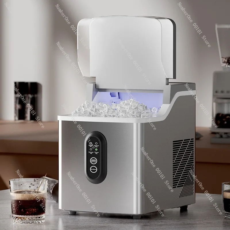 Mini Ice Maker Stainless Steel Household Fully Automatic Low Power Ice Cube Machine For Dorm Office Coffee Bar Portable Quick - view 2