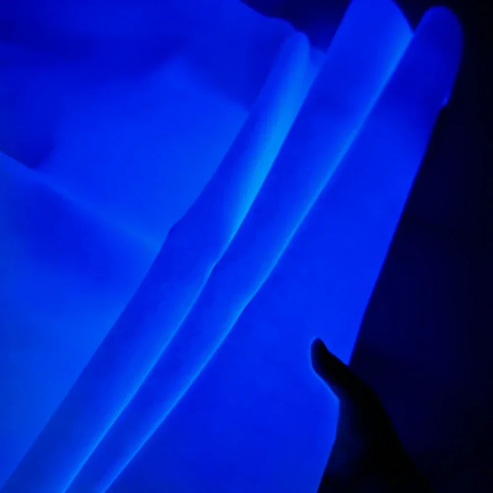 

Photosensitive Fabric Color Change Night Glow Turns White To Blue Windbreaker Designer Apparel Sewing Fabrics Diy Cloth