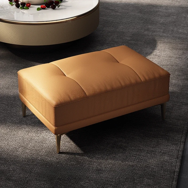 أريكة جلدية فاخرة وخفيفة الوزن ومسند للقدمين وعثماني، مقعد تغيير الأحذية للمدخل البسيط المعاصر، لهجة رشيقة بن #3