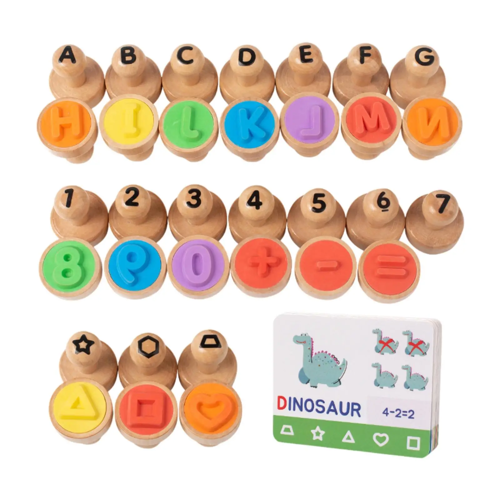 Sello de números del alfabeto de madera, ortografía Abc con 26 letras, estampadores de artes y manualidades para niños de 3, 4 y 5 años, niños y niñas