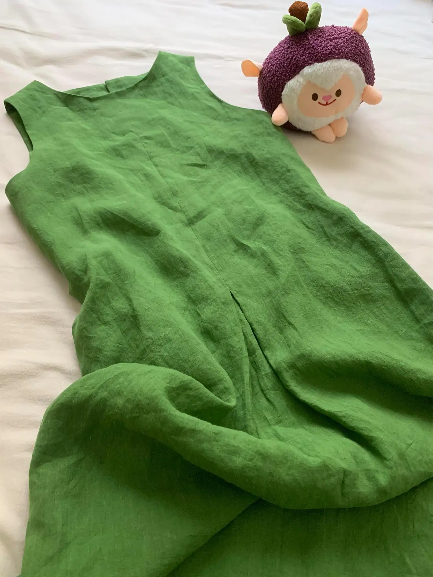 Ele een Linen Svel Long Dr Women's Summer Faionable White Enhancing High-End Feeling Maxi Dr Commute Sle