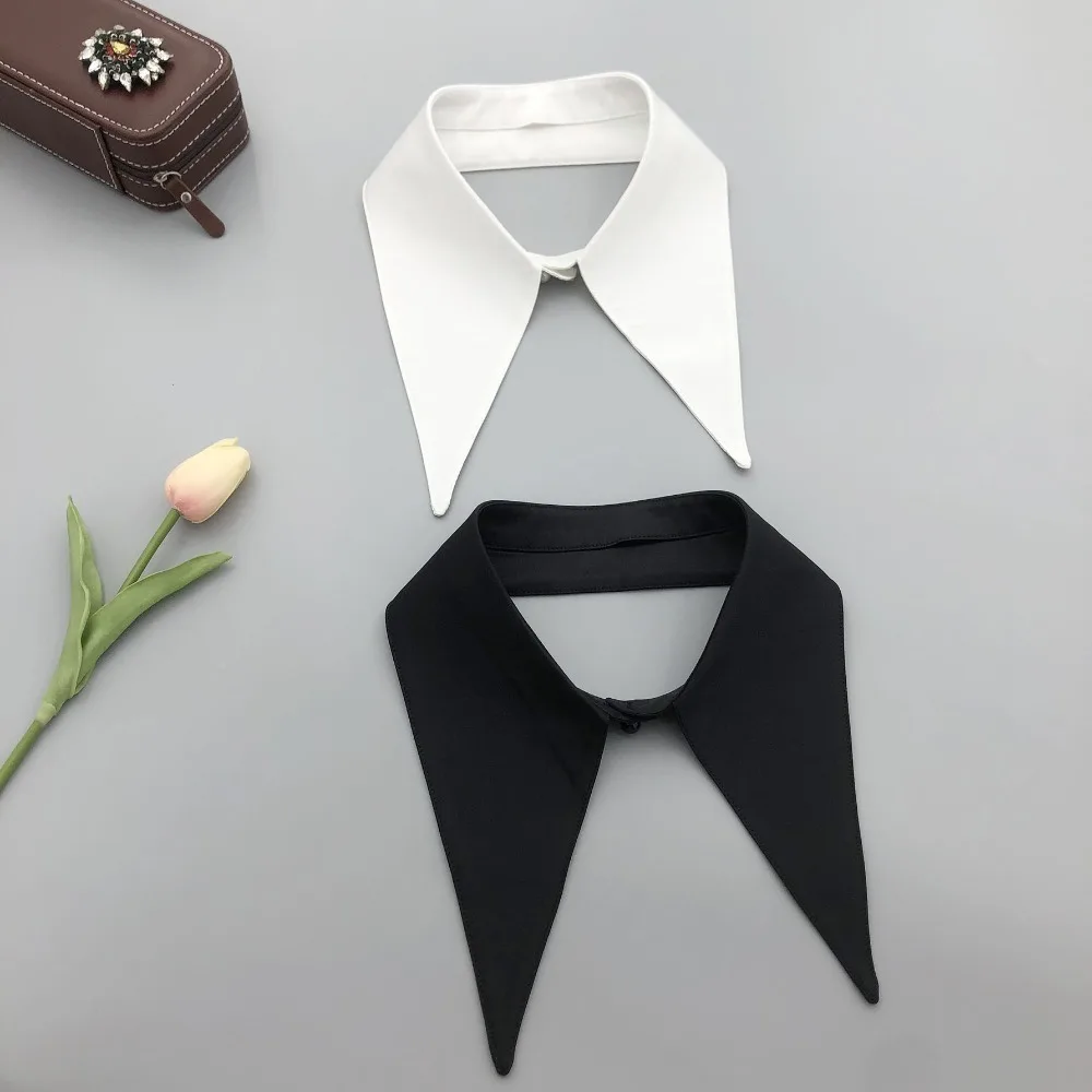 

Простота дакрона с искусственным воротником, однотонная винтажная однотонная блузка с воротником рубашки