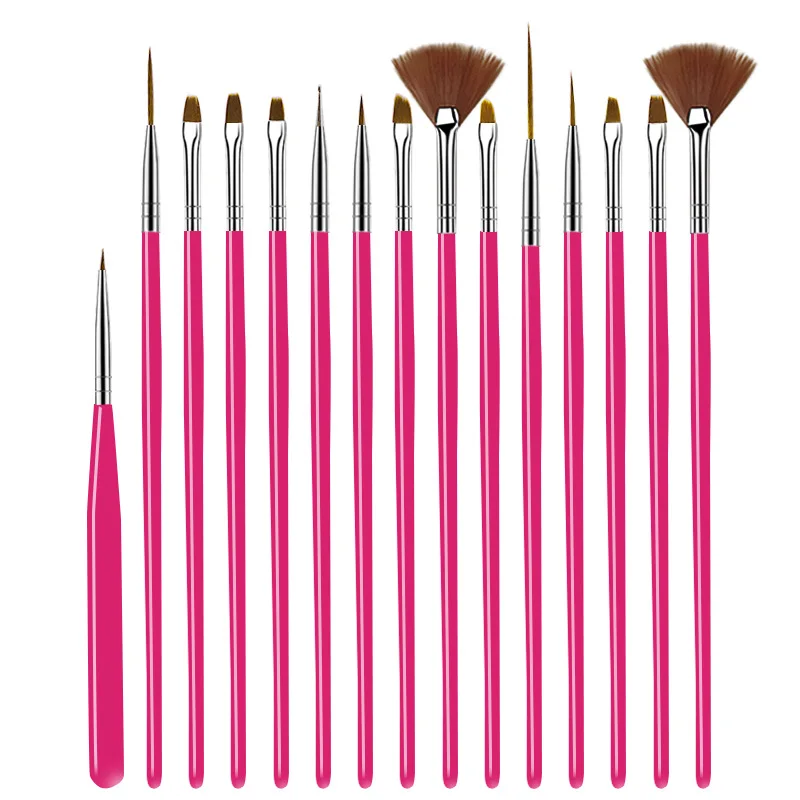 20/15 st Nagels Art Penselen Set Manicure Vloeibaar Poeder Carving UV Nagel Gel Polish Schilderen Pen Nail Acryl uitbreiding Builder Tool