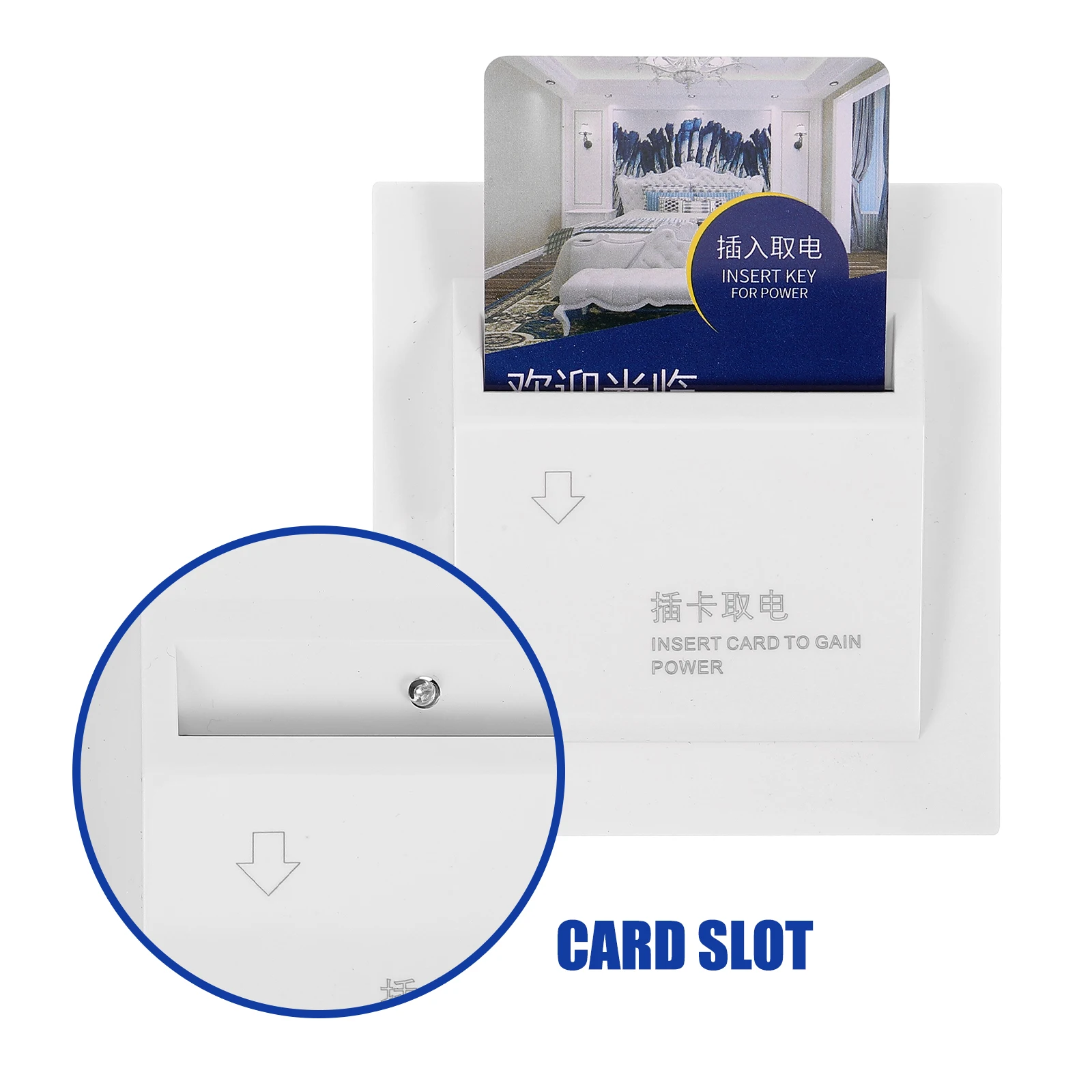 

40A Power Withdrawal Switch Hotel Energy Saving Wall Reader High Current Capacity Panel Simple for Accommodations