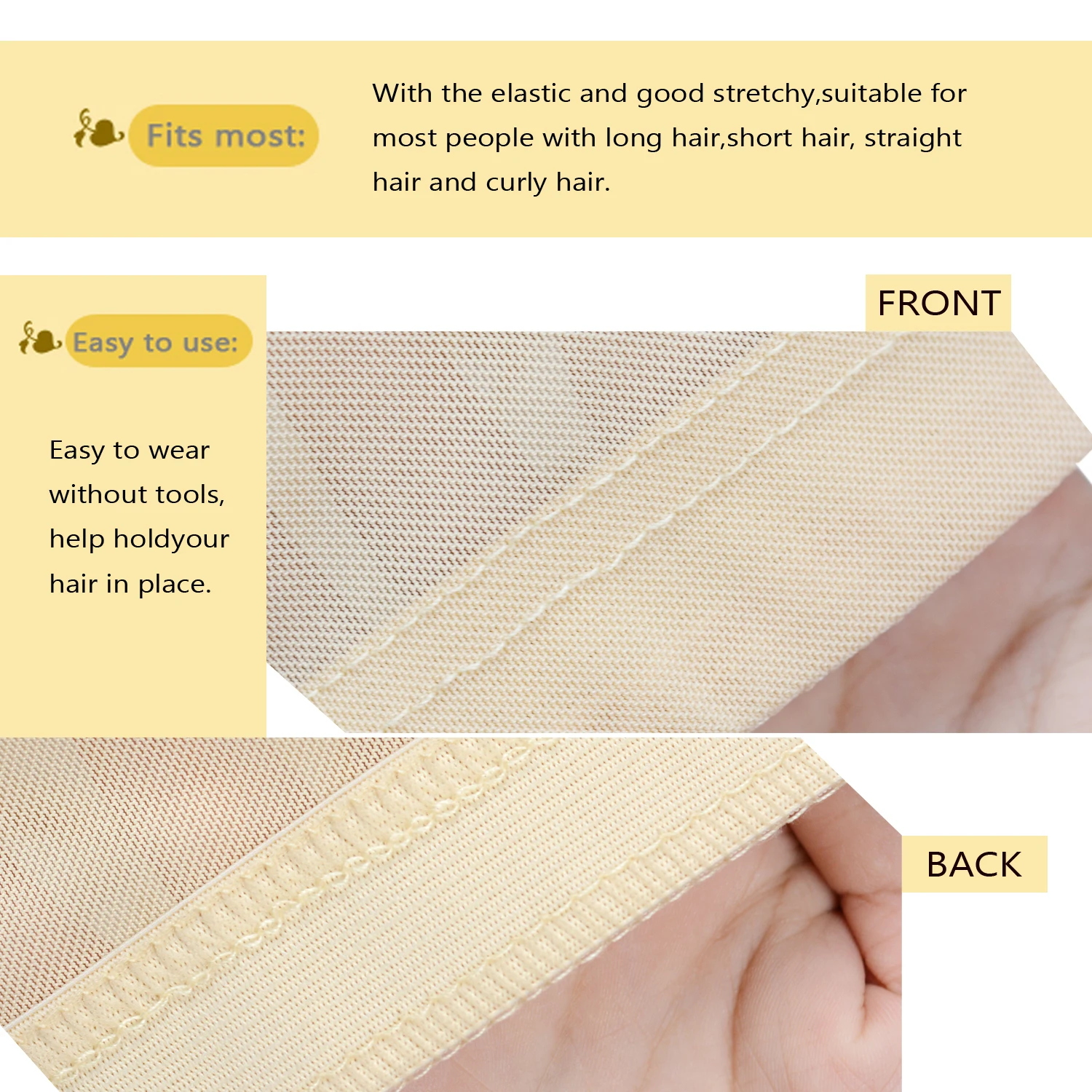 Breathable Mesh Dome Cap for Wigs - usage example