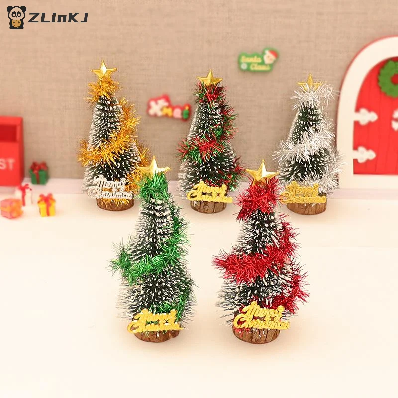 ▶ 1 szt. Model choinki cedrowej w skali 1/12 do dekoracji domku dla lalek, miniaturowa świąteczna scena bożonarodzeniowa, ozdoba, zabawka festiwalowa do domku dla lalek