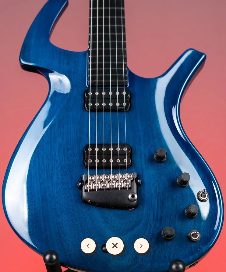 

extra make blue color hh pickup guitar with electric guitar hardcase and with white logo