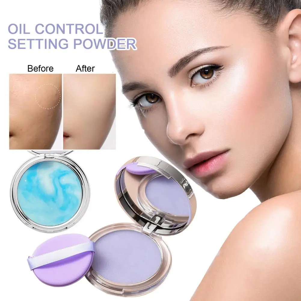 All-day Wear Makeup Powder Oil Control Matte Pressed Powder with Lavender Extract for Long Lasting Shine-free Makeup Women's