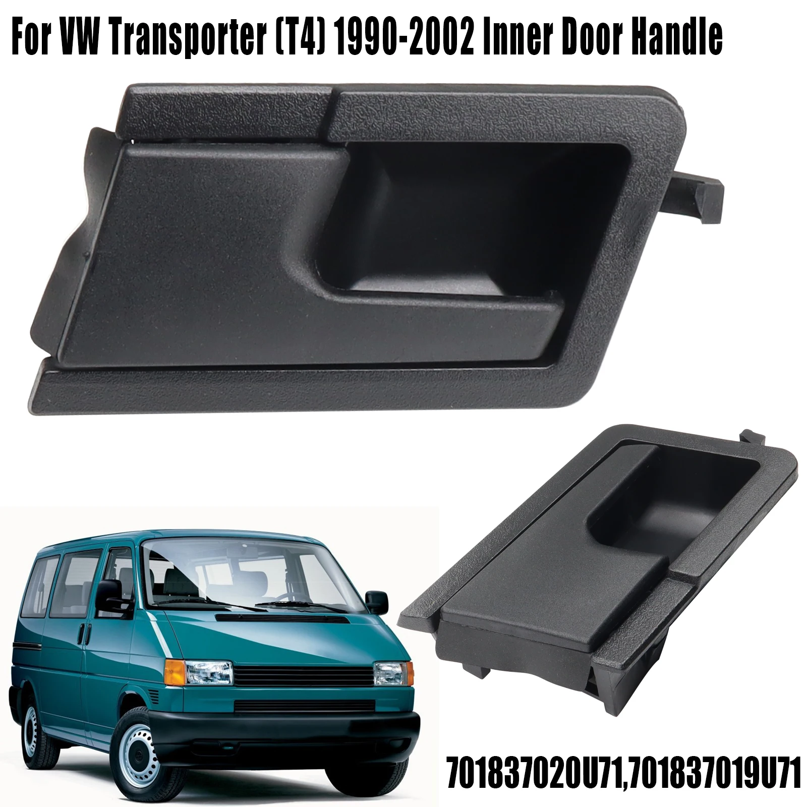 2x Front Left Right Interior Inner Inside Door Handle For VW Volkswagen Transporter Caravelle T4 EuroVan 701837020A 1990 - 2002