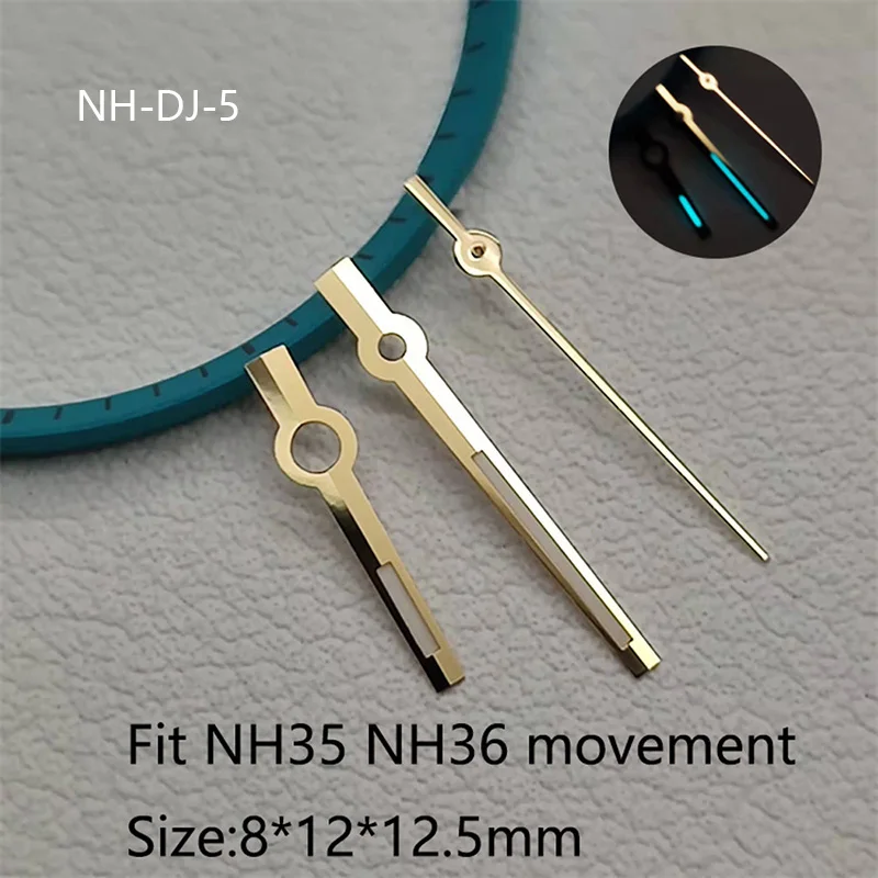 باتون ديتجست الأيدي مصقول الذهب الإبر NH35 ساعة الأيدي C3 سوبر لوم مؤشر ل وزارة الدفاع الحركة التلقائية لتقوم بها بنفسك ساعة