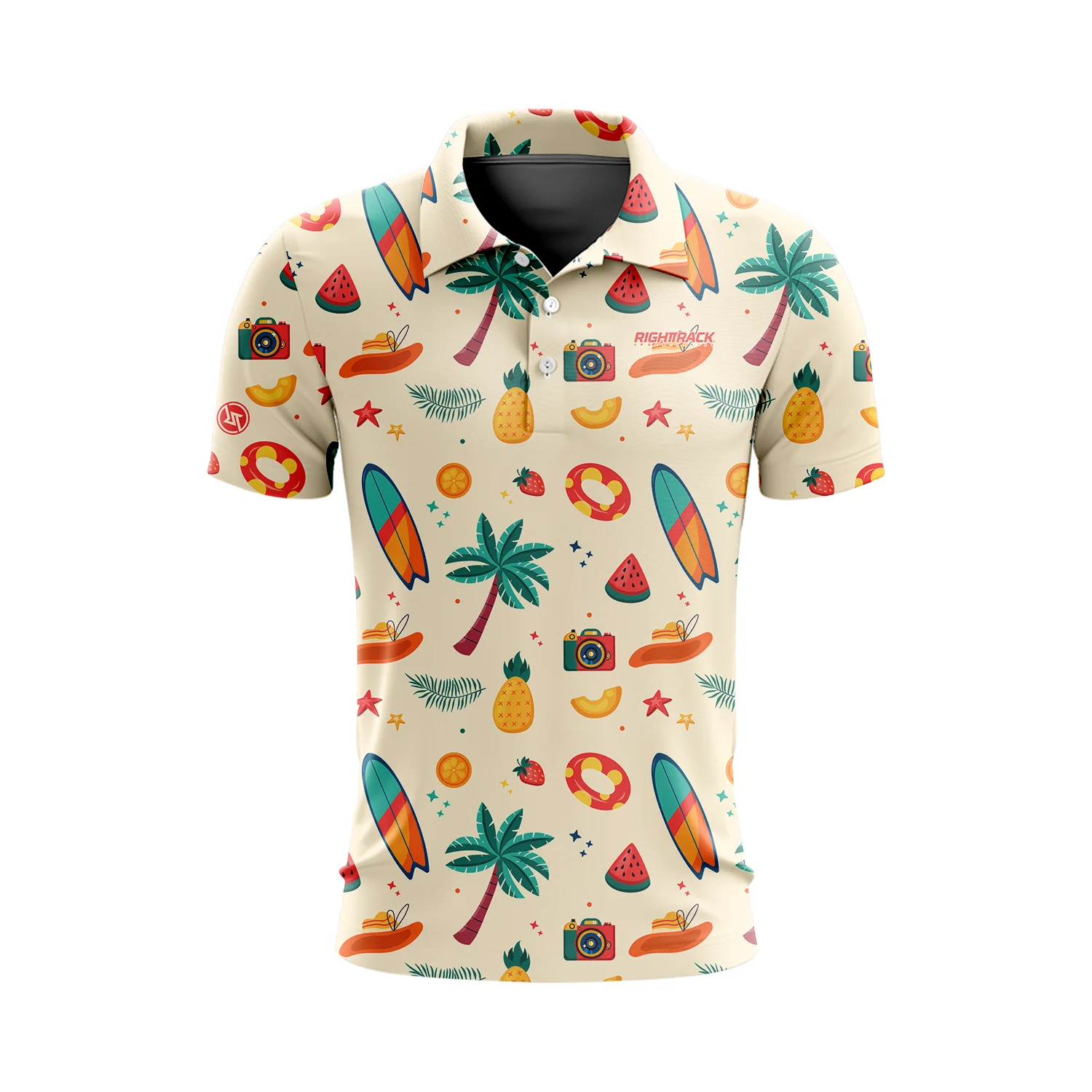 Summer Holiday Time Beach Casual Polo T-shirt Men's Printed Golf Clothing RightTrack Apparel