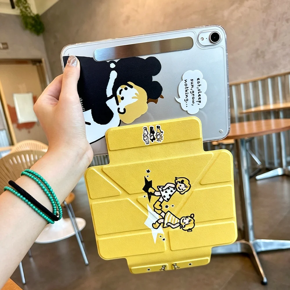 Ins Anime Manga Little Girl Y2K Cover For Split iPad Pro 13 11th M5 M4 12.9 A16 10 8 7 9th 10th Air 11 M2 M3 Mini Tablet Case