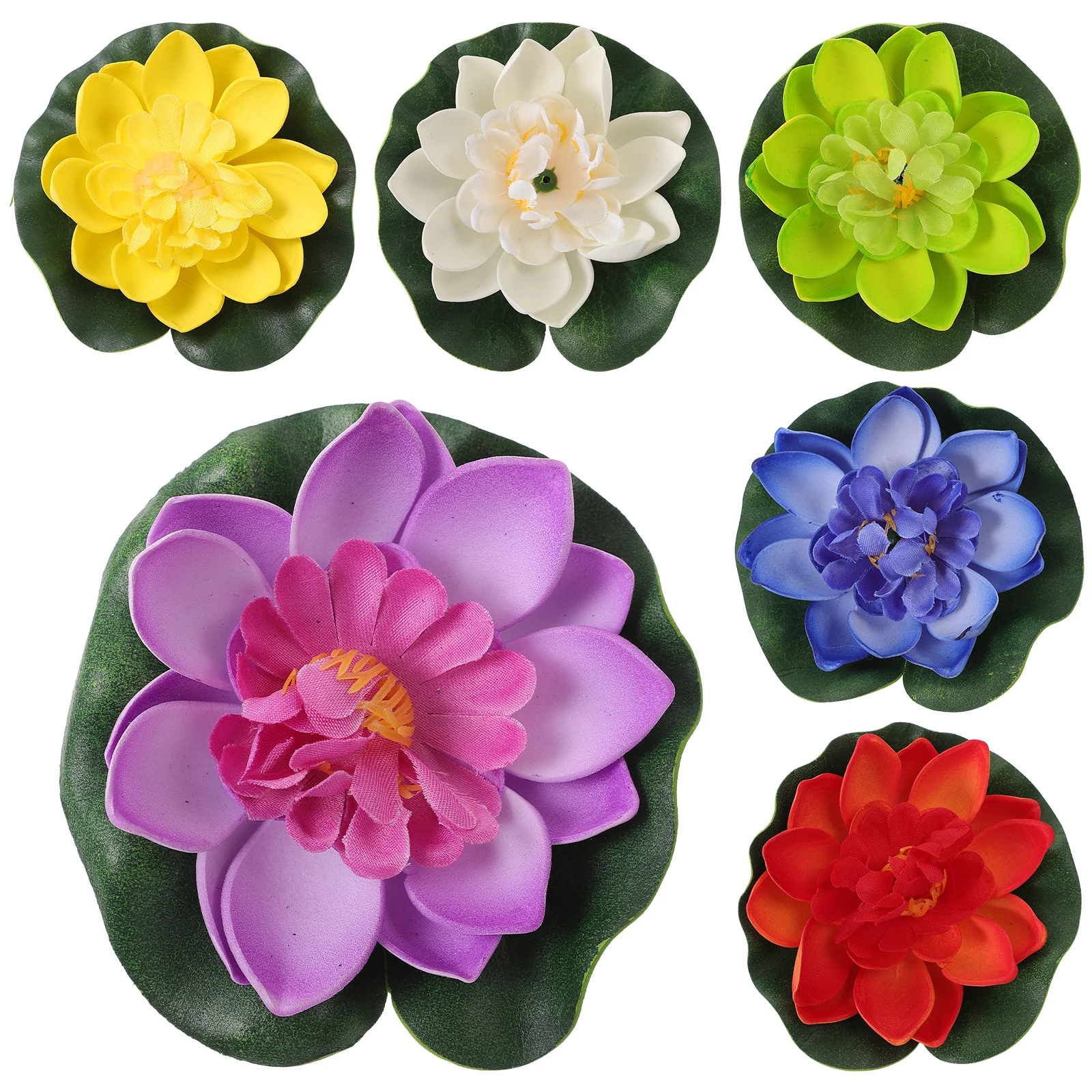 

6 Pcs Lotus Pond Aquarium Decor Multicolor Simulation Decoration Artificial Flower