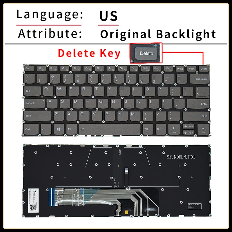 Imagem -03 - Teclado para Notebook Retroiluminado para Lenovo Eua ru Russo Ioga 73013ikb 730-13iwl 730-15ikb 730-15iwl 530-14ikb Flex6-14arr 6-14ik